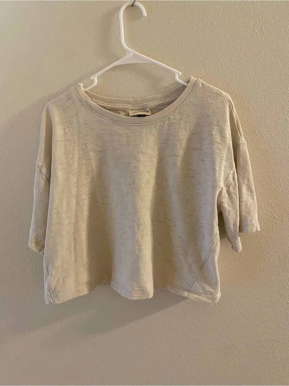 Universal Thread Cream Short-Sleeve Boxy Knit Tee